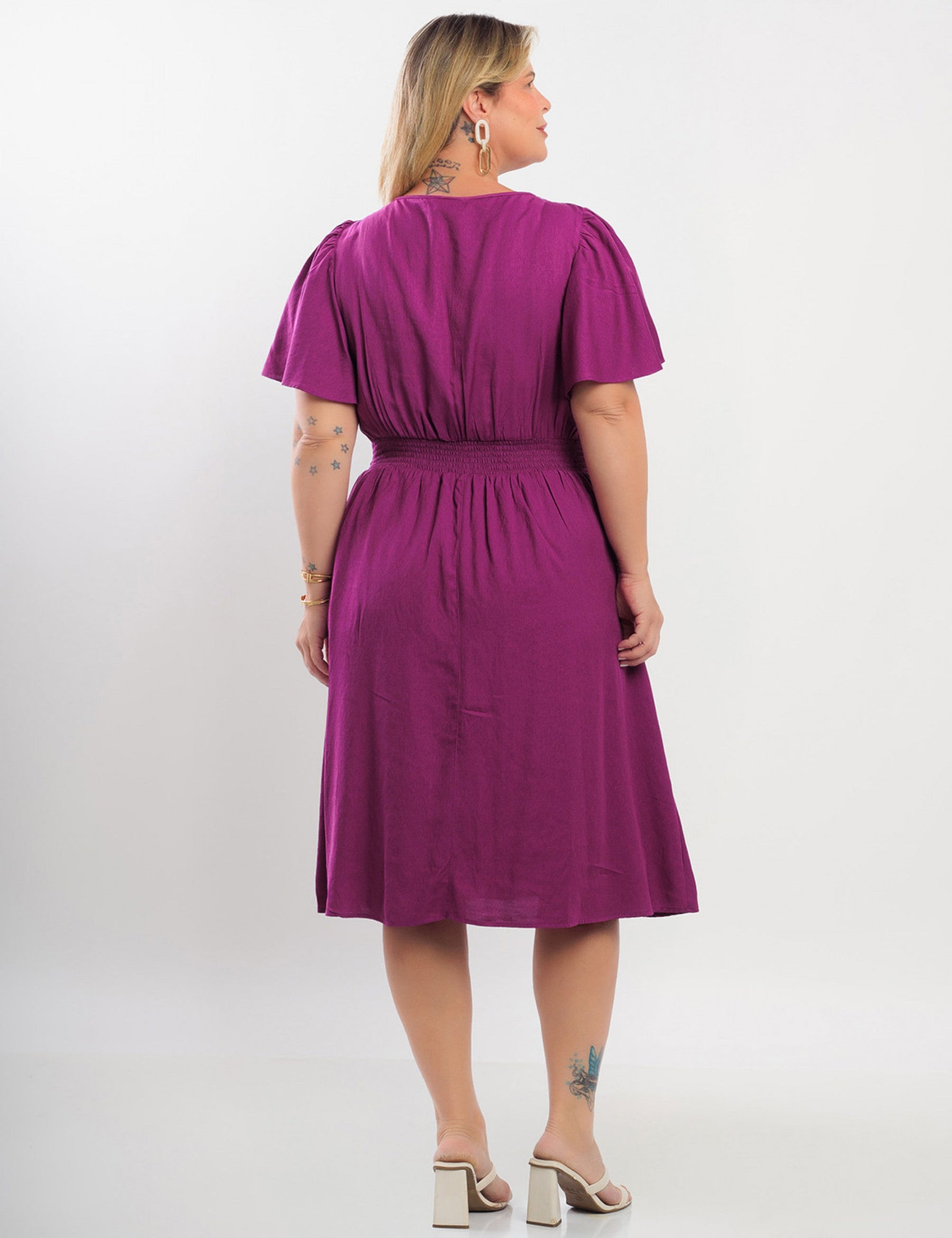 Vestido Curto Poliviscose Com Argola