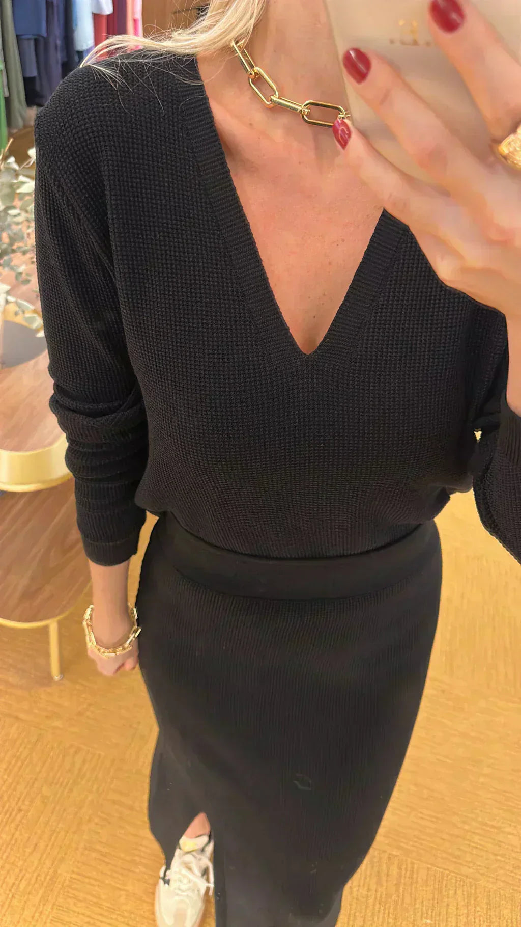 Conjunto tricot preto Carmel