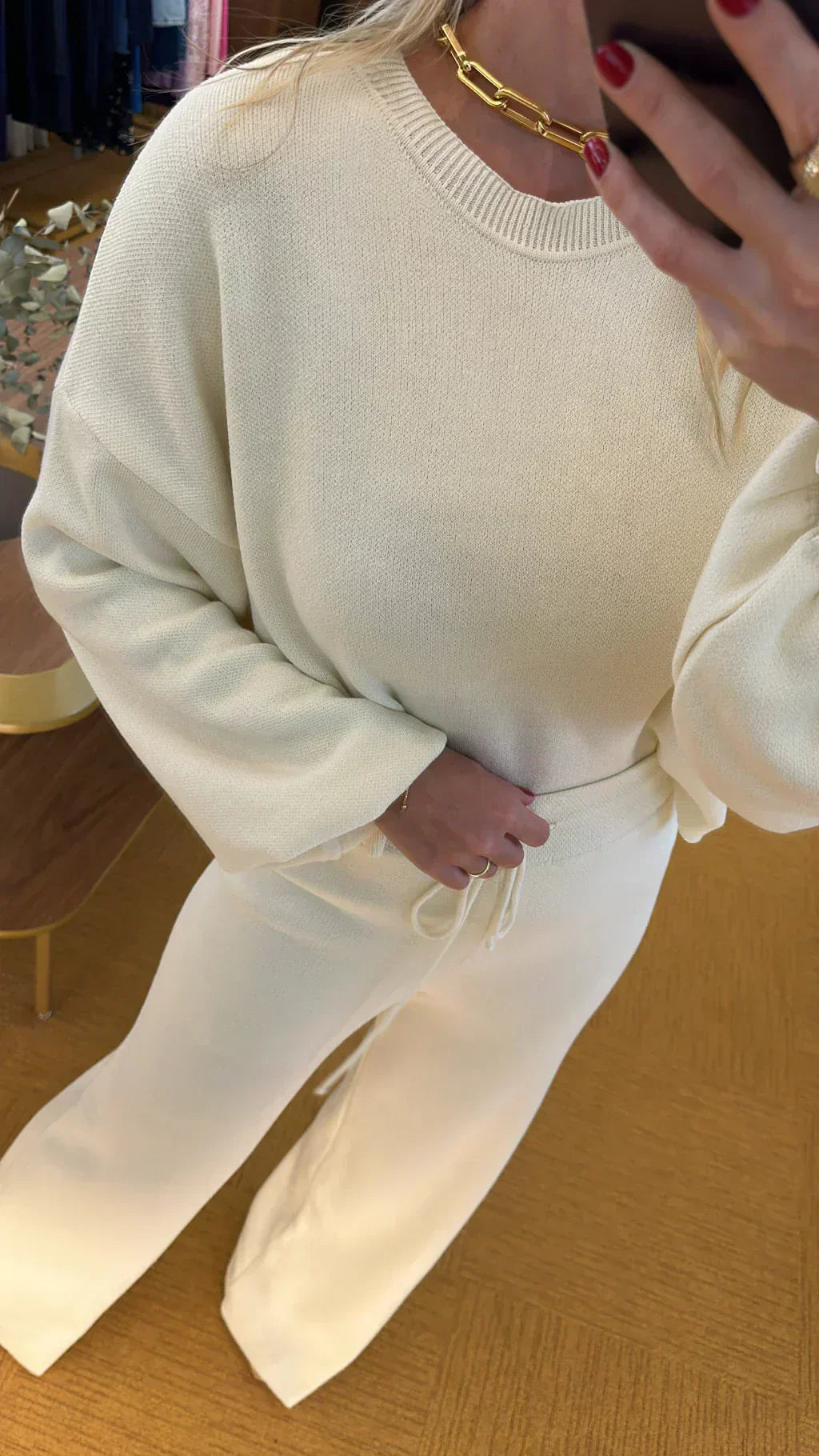 Conjunto tricot off white Vava