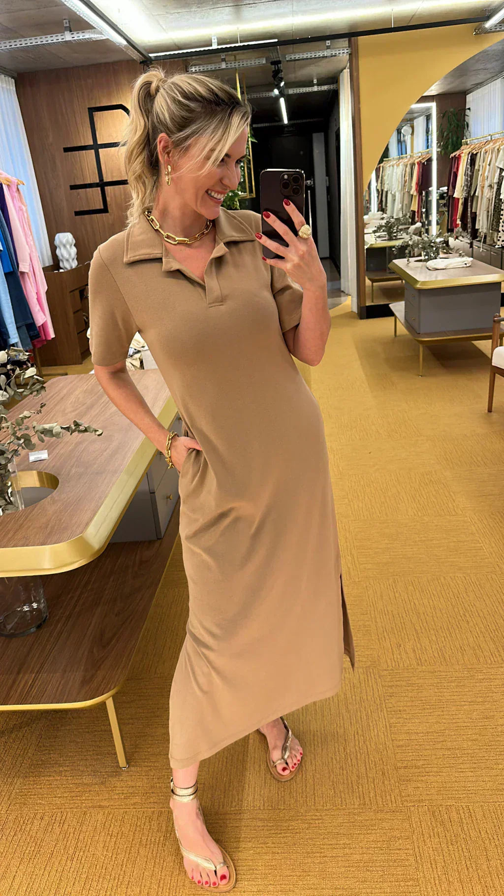 Vestido capuccino Alessandra